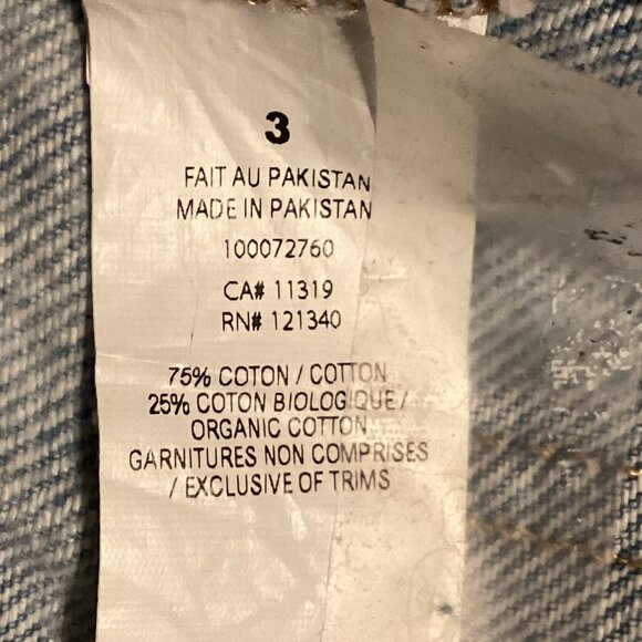 Garage Denim Jambe Women's Girl's Wide Leg Jeans Hazy Blue Raw Hem Size 3 - Picture 10 of 10